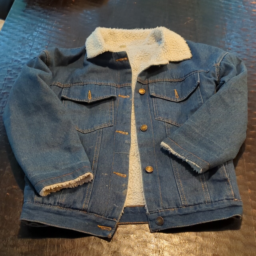 Faux fleece lined jean jacket